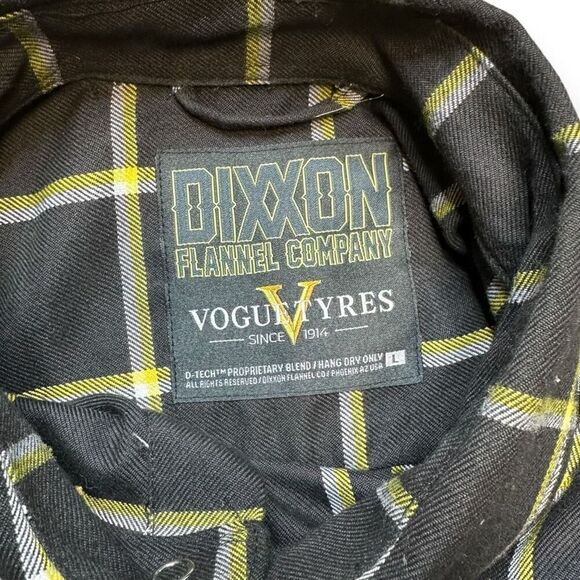 NWOT Dixxon Flannel Co. Vogue Tyres Men's Black Pearl Snap Dress Shirt Large - Picture 3 of 7